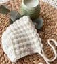 Bridgerton Bonnet 100% Merino Wool Off White - Image 1