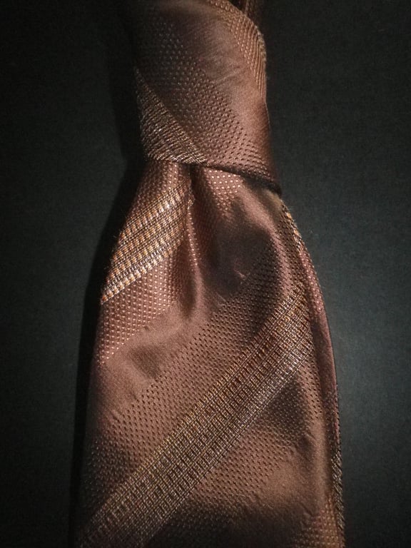 Bronze tone on tone 8cm blade classic silk tie, free shipping, gigt wrapped