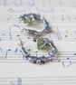Silver Twig Hoop Earrings with Peridot, Nature-Inspired Jewellery - Image 1