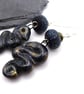 black lampwork glass and ceramic serpent earrings - Image 3