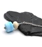 blue sea lampwork glass pendant necklace