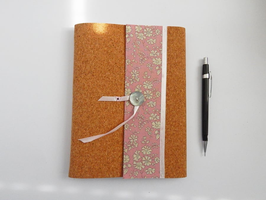 Cork & Liberty Fabric Cover Set; A5 Notebooks. Gifts for Writers.Gifts for Her. 