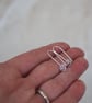 Textured silver threader drop earrings, simple dangle earrings - Image 10