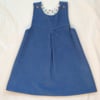 Sky Blue Baby Cord Pinafore dress - age 12-18 months