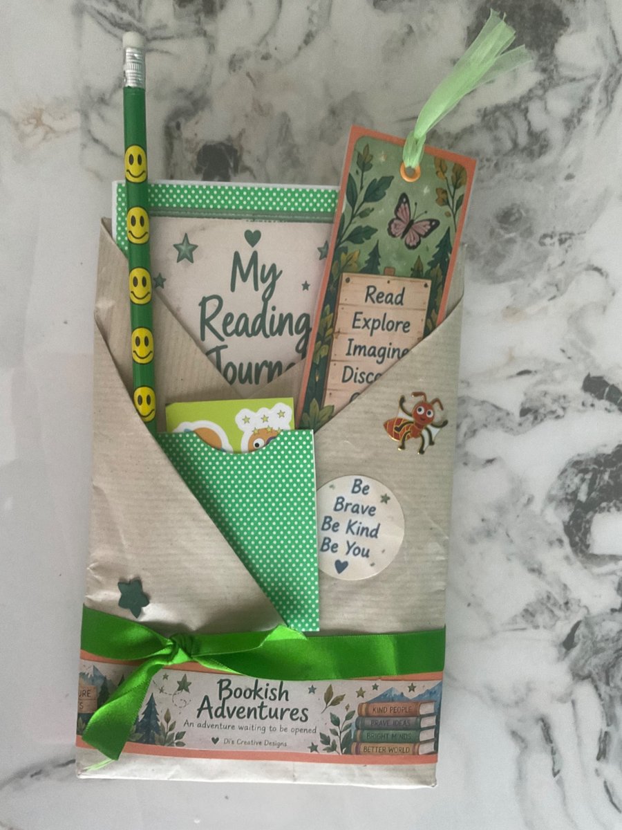 Bookish Adventures Mystery Book Gift Age 6 to 9 with Handmade Reading Journal