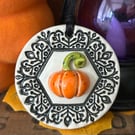 Fancy ceramic pumpkin hanging decoration