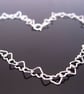 10.5 inch Sterling Silver Hearts Anklet 10.5 inches - Image 4