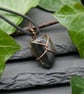 Simple Copper Wire Wrapped Black Pebble Pendant - Image 2