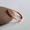 Hammered Copper Stacking Ring - Slim 1.5mm Band