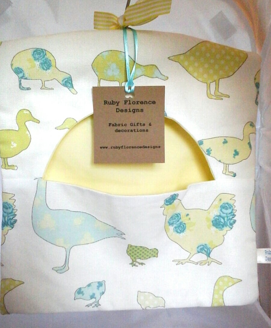 Lime & yellow Ducks & Chickens Peg Bag