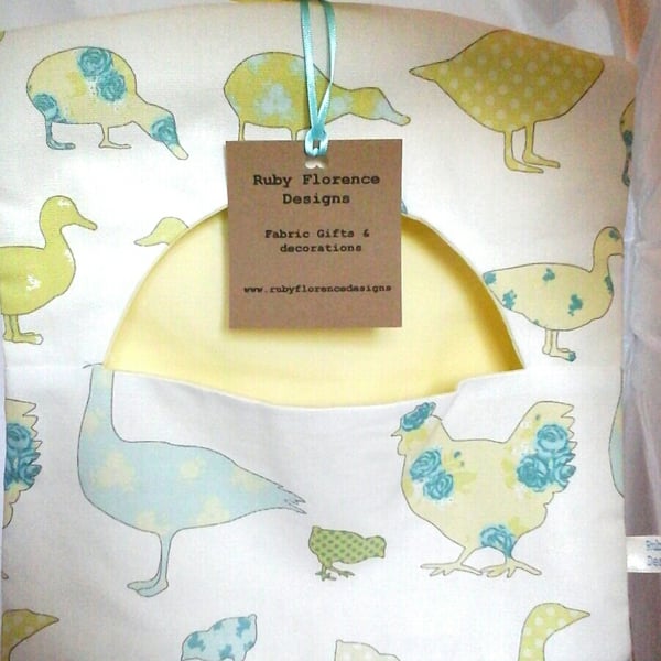 Lime & yellow Ducks & Chickens Peg Bag