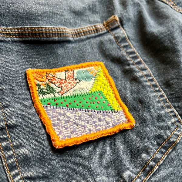 Thousand days, Slow Stitched patch for clothing and bags