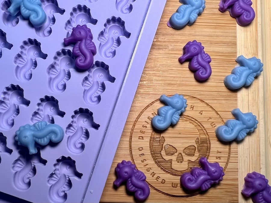 3d Sea Horse Scrape n Scoop Wax Tray Silicone Mould. Sea Horse Wax Melt Mould. S