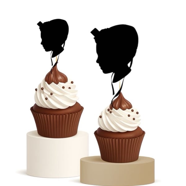 Bar Mitzvah Boy Silhouette Cupcake Topper with Tefillin Jewish Celebrations 15pk