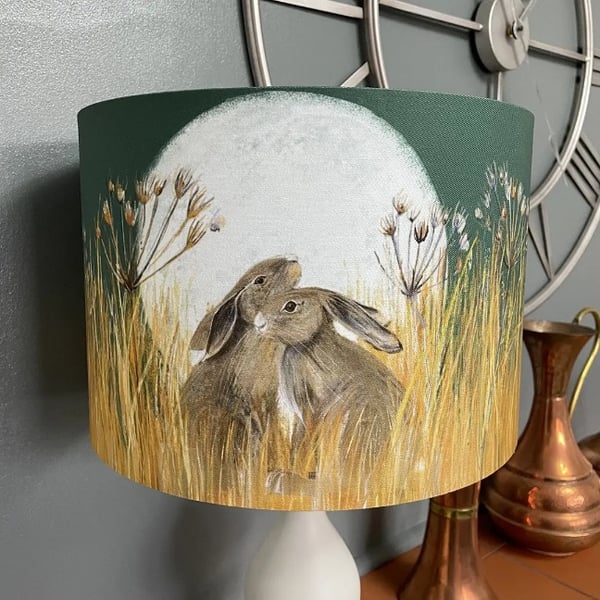 Moonlight Hares Handmade Art Lampshade SPECIAL OFFER