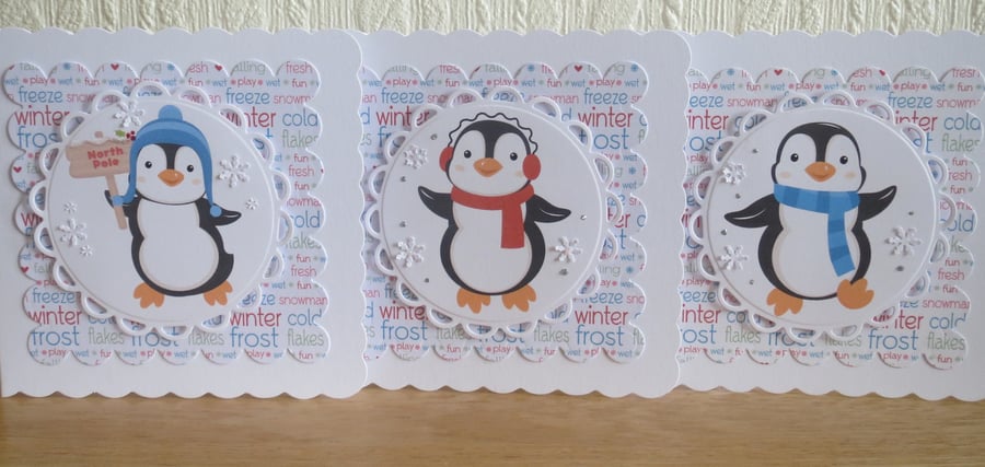 Cute Penguin Christmas card set