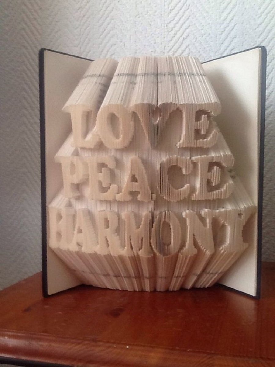 Love, Peace, Harmony COMBI Book Folding Pattern - EMAILED PDF PATTERN