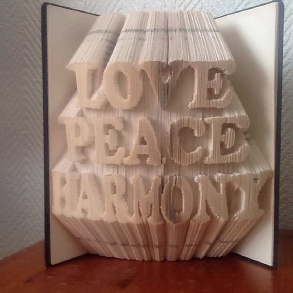 Love, Peace, Harmony COMBI Book Folding Pattern - EMAILED PDF PATTERN