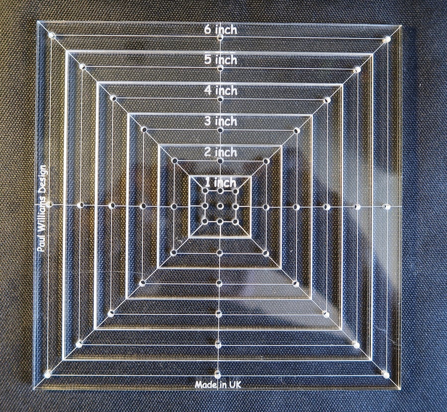 Square quilting template set, stencil, 4mm acrylic, paper piecing, rulers 