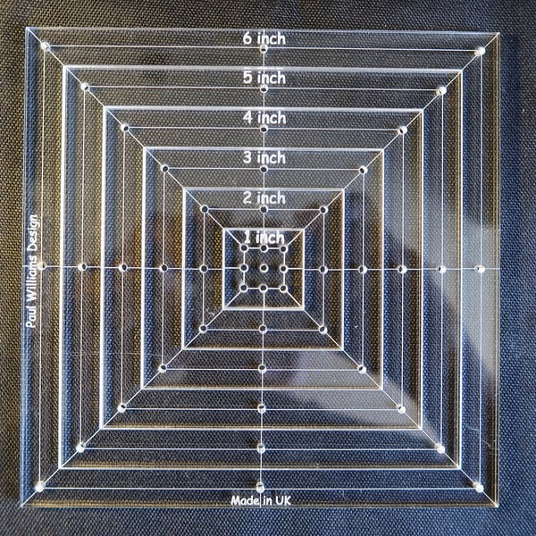 Square quilting template set, stencil, 4mm acrylic, paper piecing, rulers 