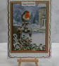 Christmas Card Happy Christmas Robin House Garden Tap 3D Luxury Handmade