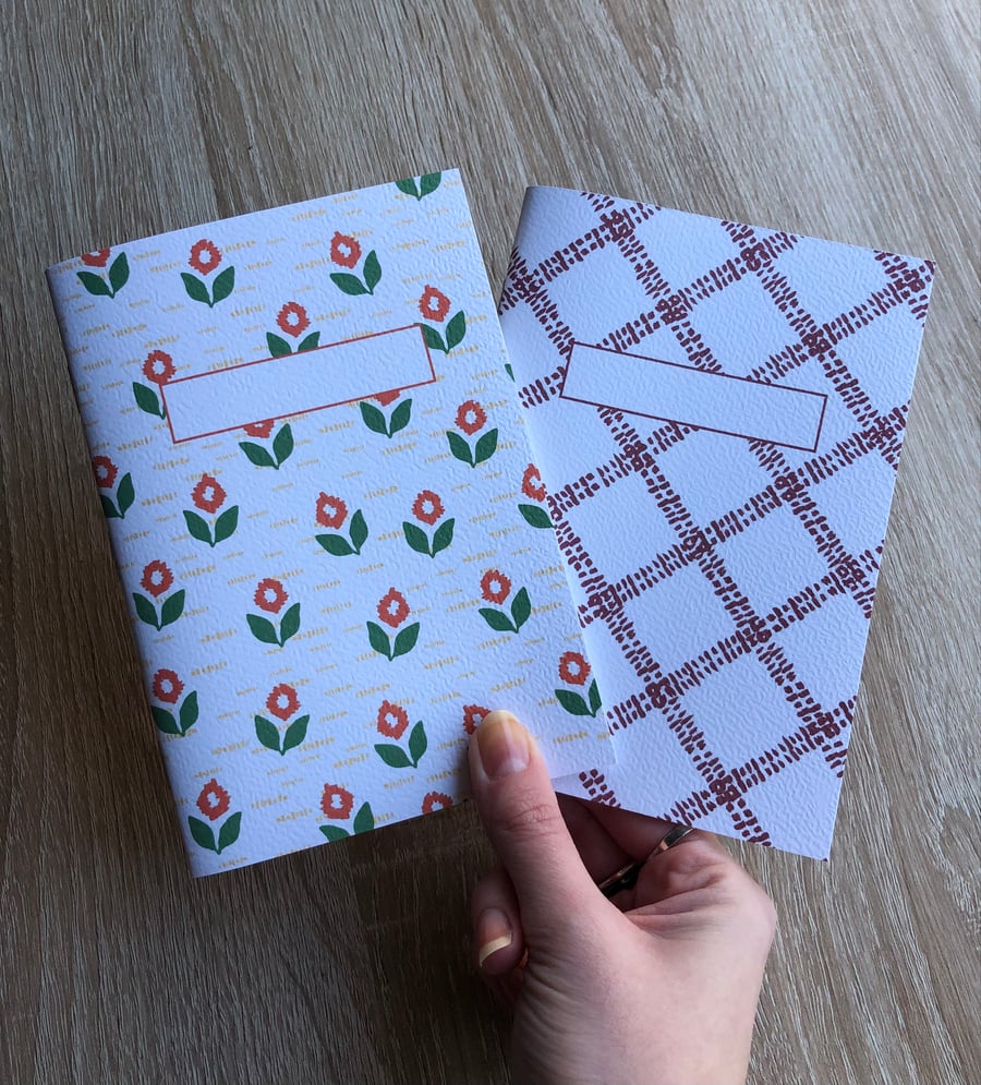 Mini Notebook Set, A6 Notebook, Pocket Notebook, Notebooks Gift Set, Floral 