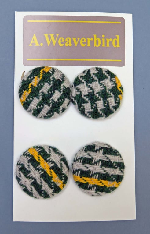 Green Striped Covered Buttons