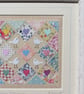 Little Doves Patchwork, framed, finely hand-stitched applique with tiny doves - Image 4