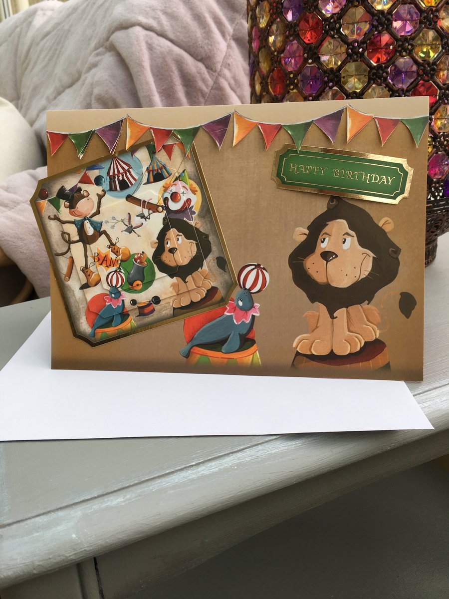 Circus fun Happy Birthday card