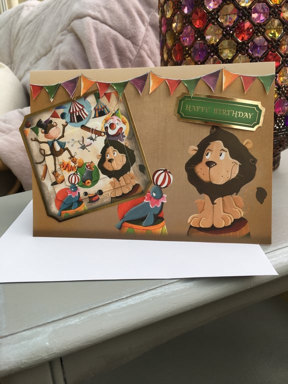 Circus fun Happy Birthday card