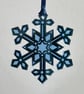 Pale blue mirrored acrylic snowflake micro decoration