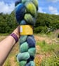 Shetland Hand Dyed Fibre, Combed Top or Roving, Deep Ocean 100g