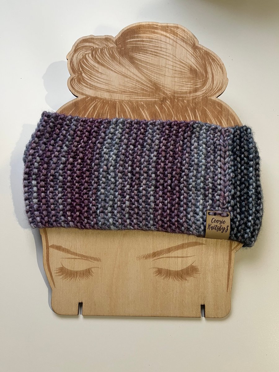 Purple dream earwarmer 54cms x 10cms wide