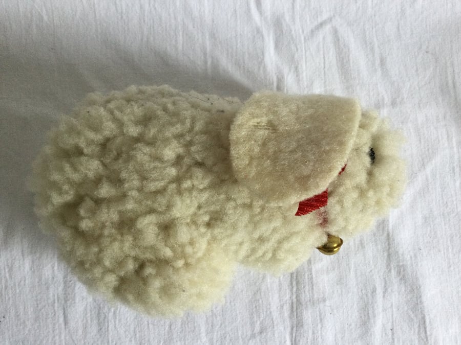 Small cotton rabbit. Rabbit plushy. Small gift for rabbit lover. Sheepskin rabbi