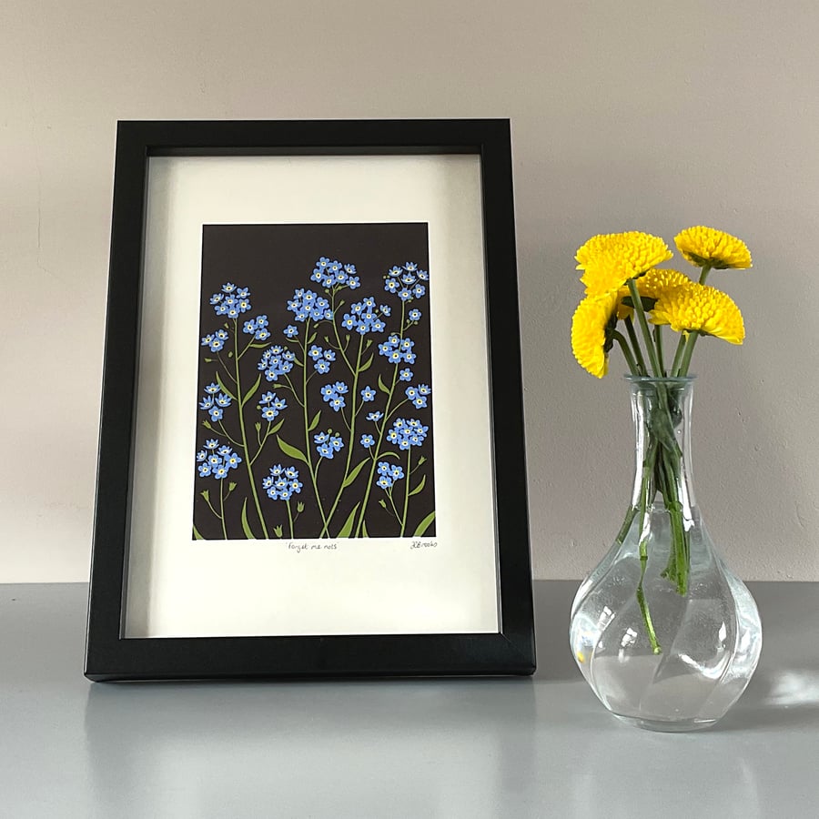 'Forget-me-nots' original screen print