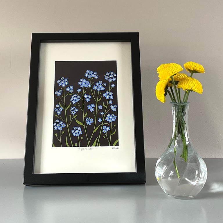 'Forget-me-nots' original screen print