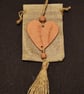 Terracotta airdry clay diffuser in jute giftbag ,pressed with real leaf 