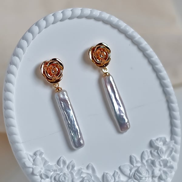 Rose and Stick Sparkle: Lustrous Freshwater Pearls