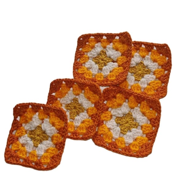 Crochet Granny Squares Sunset Meadow Colour Scheme 3-inch Size