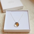 Sewing necklace, button necklace, textured silver jewellery