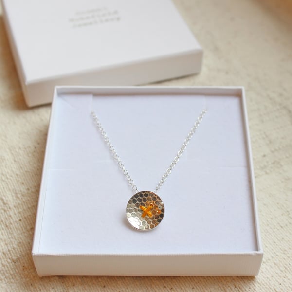 Sewing necklace, button necklace, textured silver jewellery