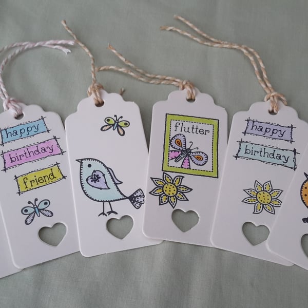 6 x Gift Tags, Birthday, Friend, General, Lugga... - Folksy