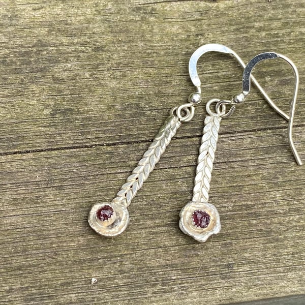 Braided silver earrings