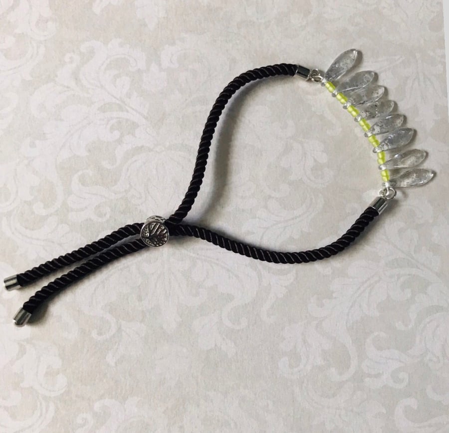 Czech Glass Cord Bracelet 