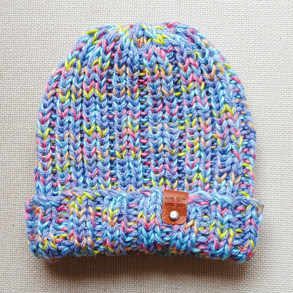 HAND KNIT Rainbow Brights Ombre Beanie Hat