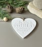 White Heart and Star Christmas Hanging Decorations - Winter Scene Duo - Image 4