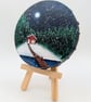 Nordic Inspired Small Round Winter Painting - Image 3