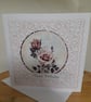 PINK ROSES HANDMADE BIRTHDAY CARD. - Image 1
