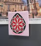 Ukrainian Egg Fridge Magnet - Pink and Red Acrylic Painted Magnetic Art - Image 8