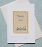 Embroidered by hand Thank You card, lovely to send and lovely to receive - Image 3
